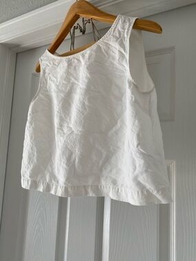 Uniqlo‎ Womens White Linen Blend Sleeveless Blouse Sz L
